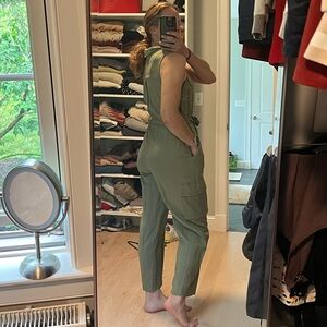 Monteau Green Sleeveless Jumpsuit Relaxed Fit
